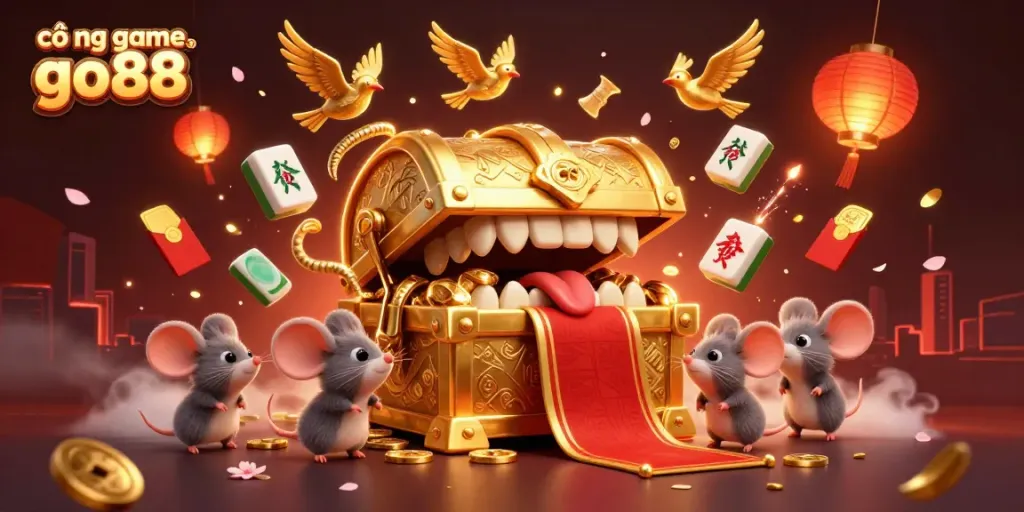 Engage with the vibrant world of cổng game go88, featuring golden treasures and dynamic casino elements.