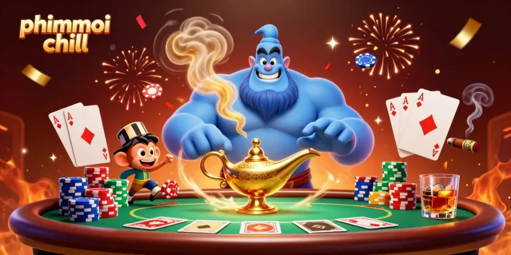 Engage in thrilling gaming strategies with phimmoi chill, featuring a vibrant casino scene.